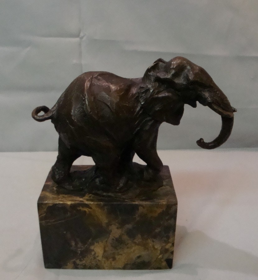Statue Elephant Wildlife Art Deco Style Art Nouveau Art Nouveau Style Solid Bronze