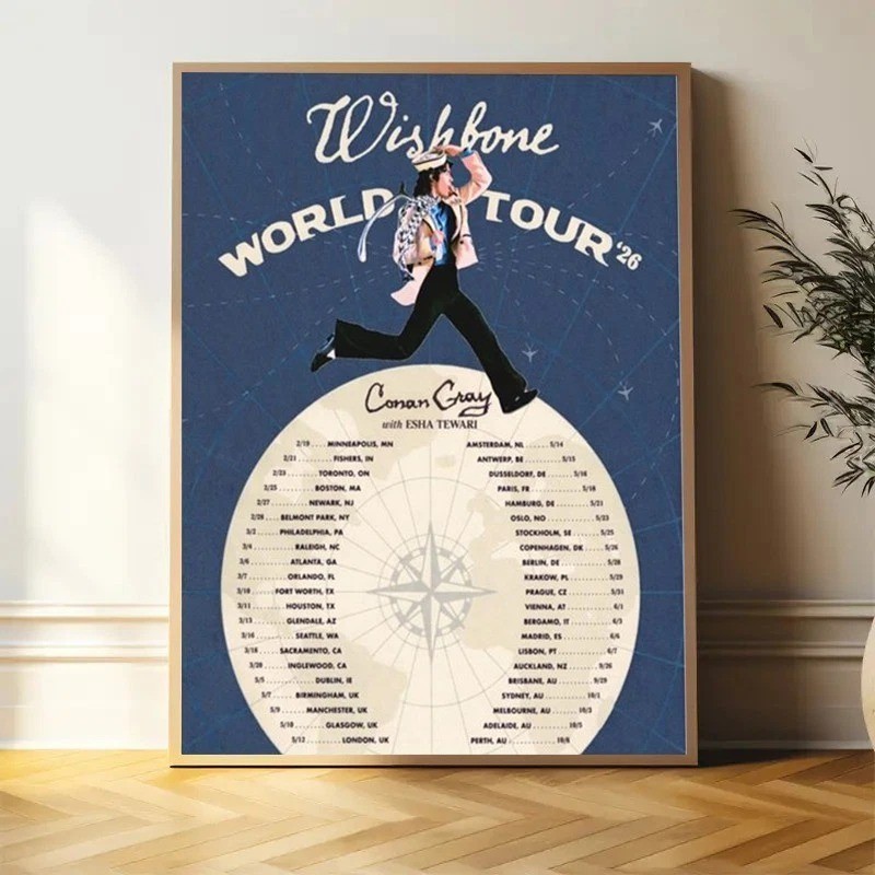 HOT!!! Conan Gray Wishbone World Tour 2026 Poster Wall Art Print