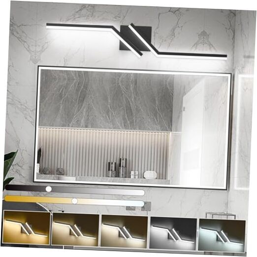  32 inch Black Vanity Light Modern 30 inch Angled Black- 5CCT& Dimmable