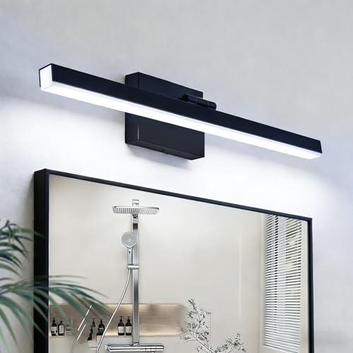  Modern Bathroom Vanity Light Rotatable, 16W 24 inch BLACK-(6000K & Dimmable)