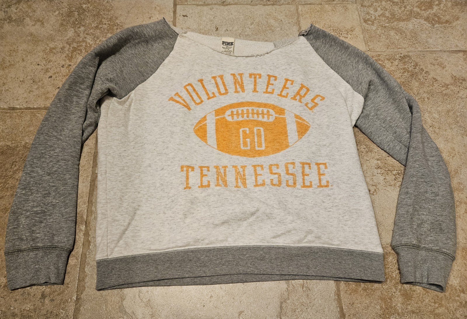 PINK Victorias Secret 5th Ocean Gray Sweatshirt Tennessee Volunteers Large