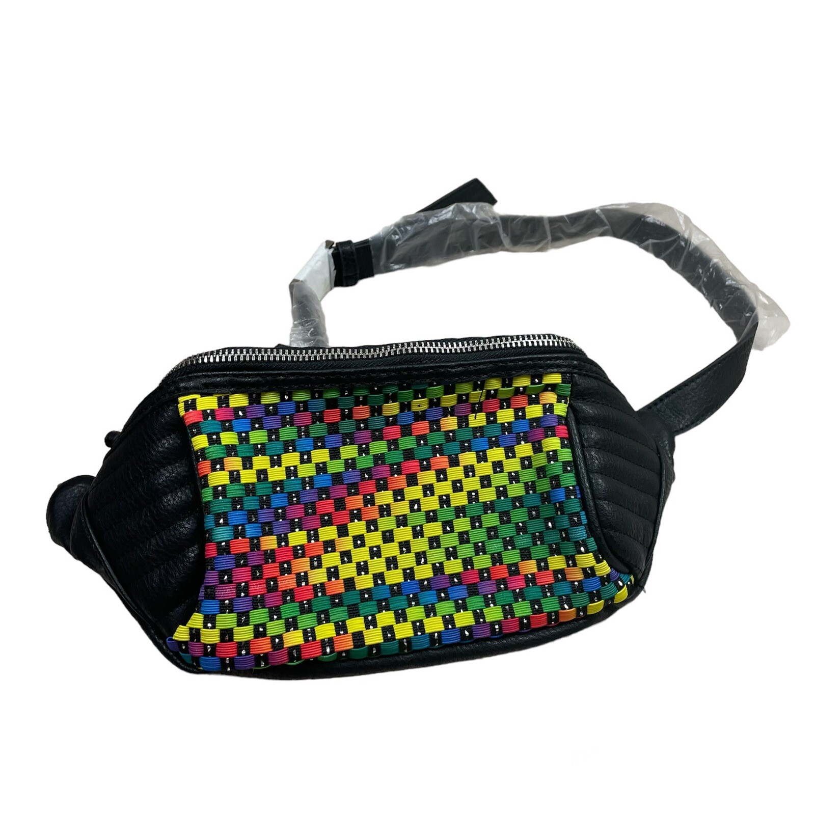 Steven by Steve Madden Woven Fanny Pack Colorful Retro Multicolored