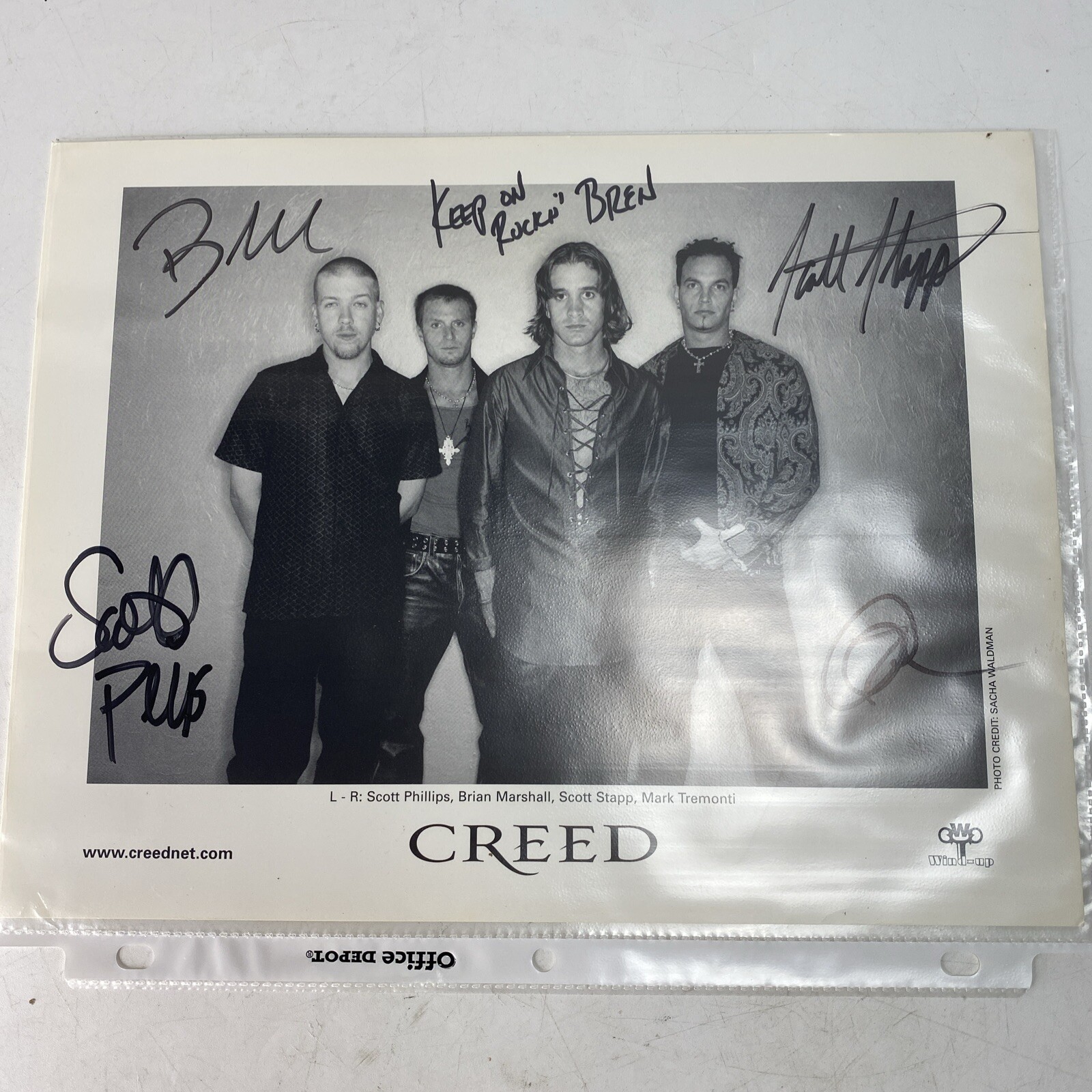 Creed Full Band Promotional Press Photo 8x10 Stapp Tremonti Phillips Marshall