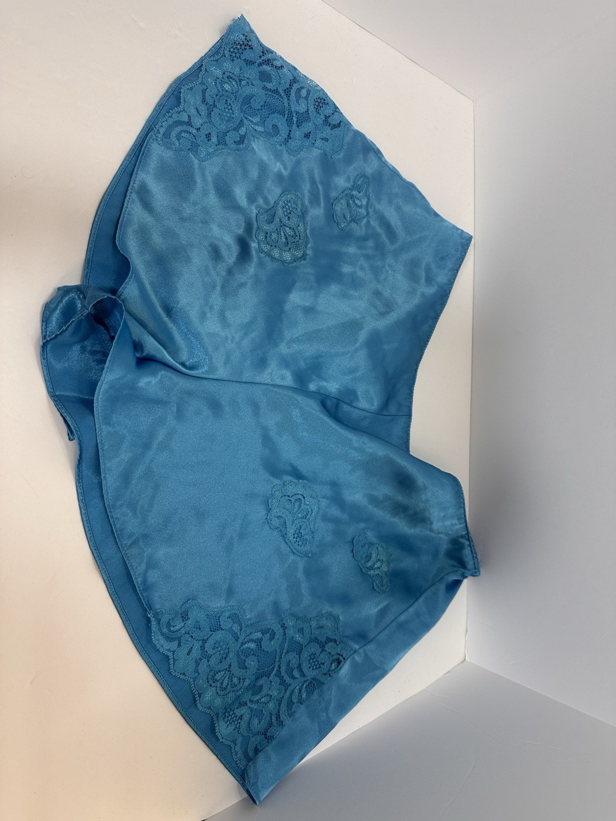 Delicates size S light blue second skin panties sleep shorts lace trimmed