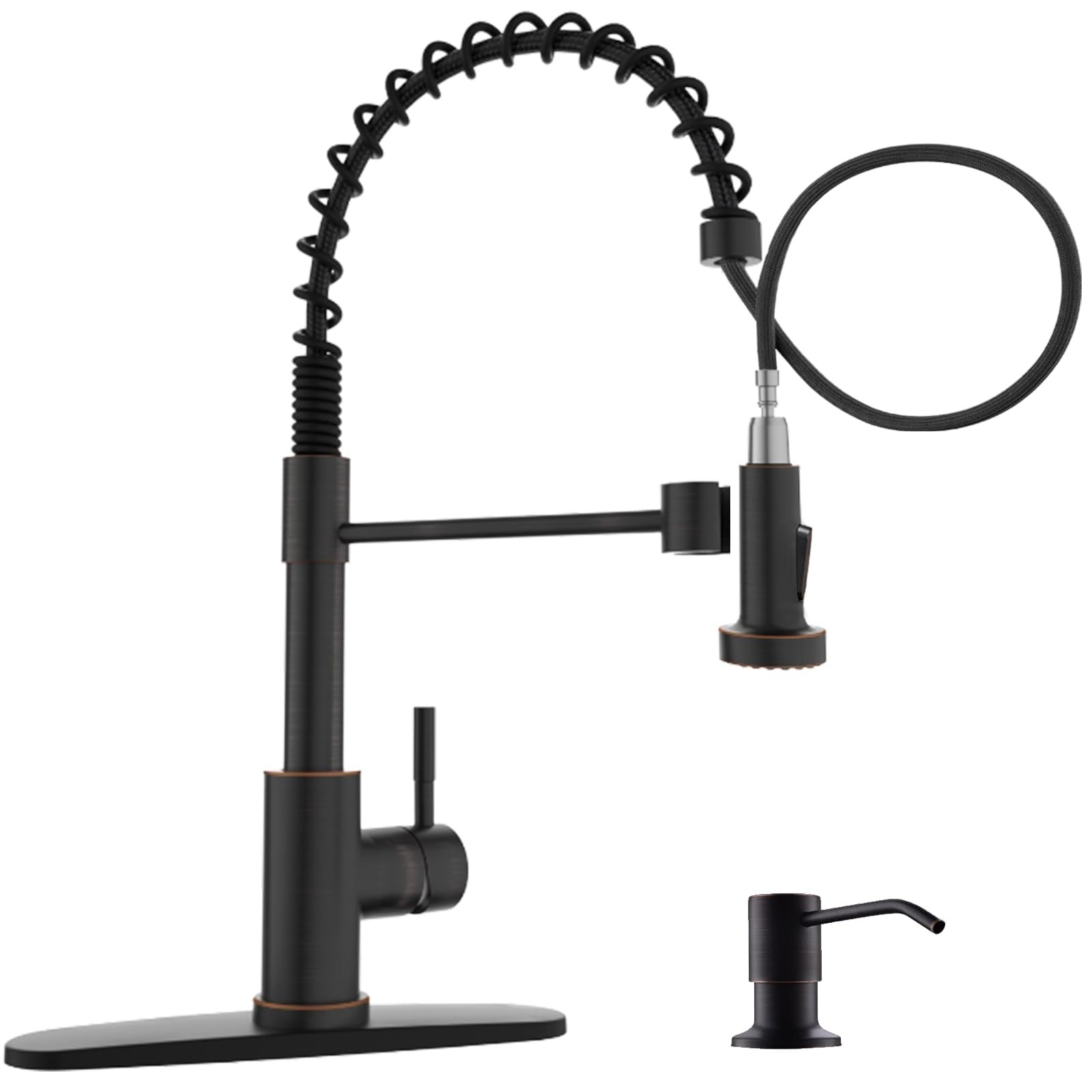 Bronze Kitchen Faucet with Soap Dispenser, Oil Rubbed Bronze Kitchen Sink Fau...