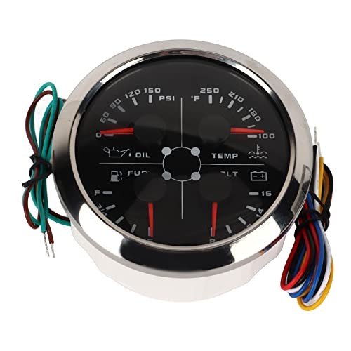 Fuel Gauge, Rpm Gauge, Stainless Steel 85mm 4 in1 Universal Guage Fuel Level 