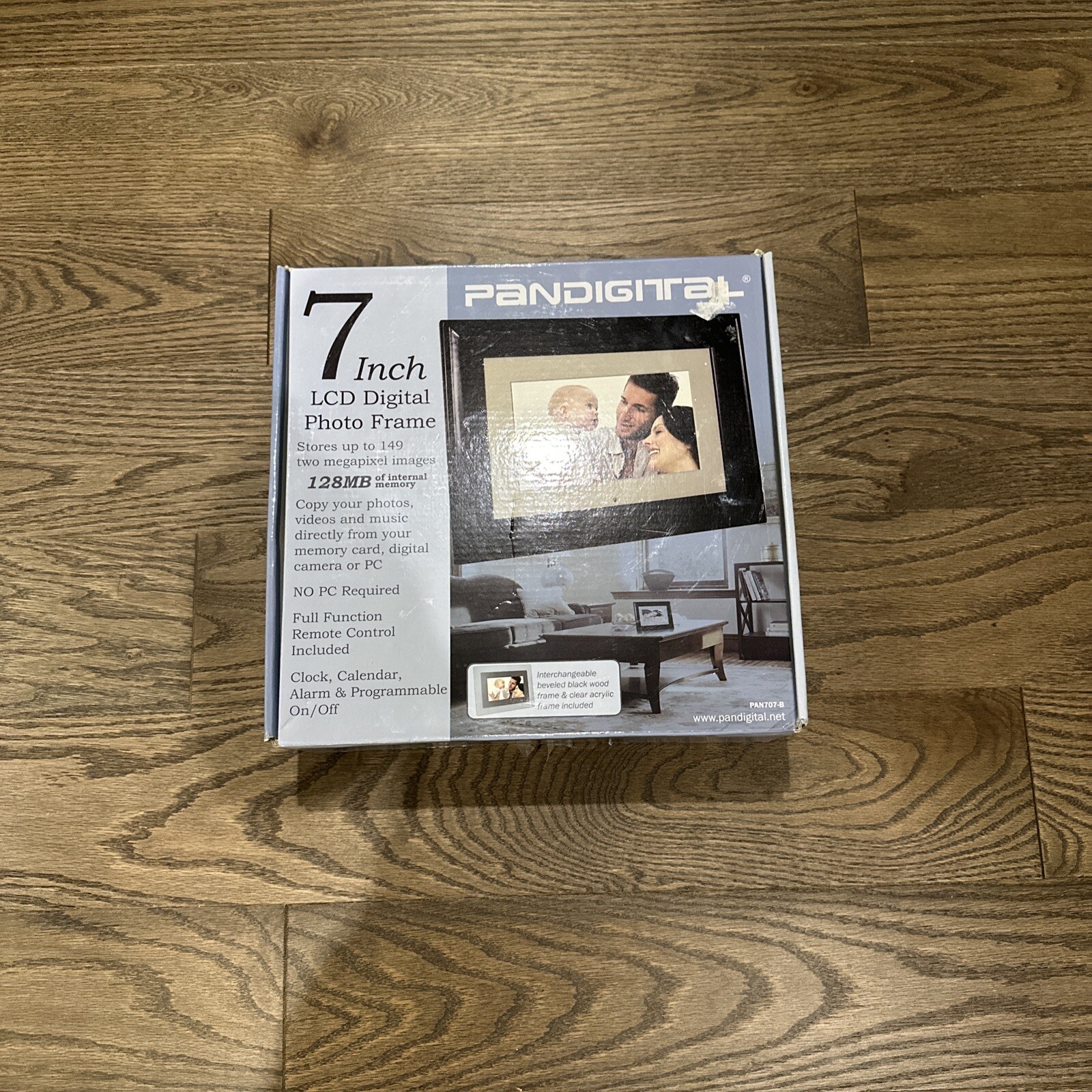 Pandigital PAN7000DW 7” Digital Picture Frame Open Box 1GB LCD Calendar Clock