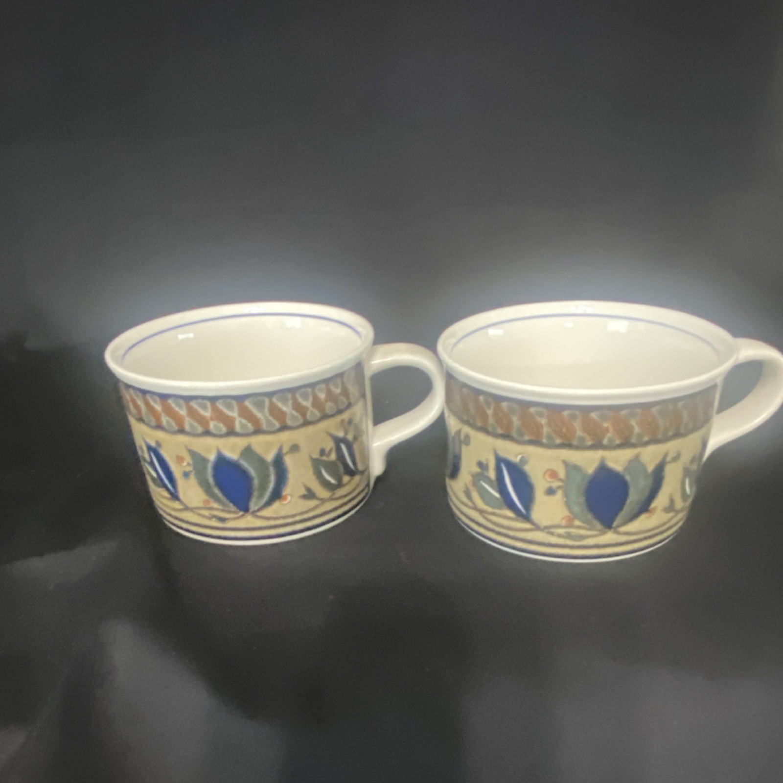 Mikasa Intaglio Arabella Stoneware Cups Set of 2 Microwave Dishwasher Safe