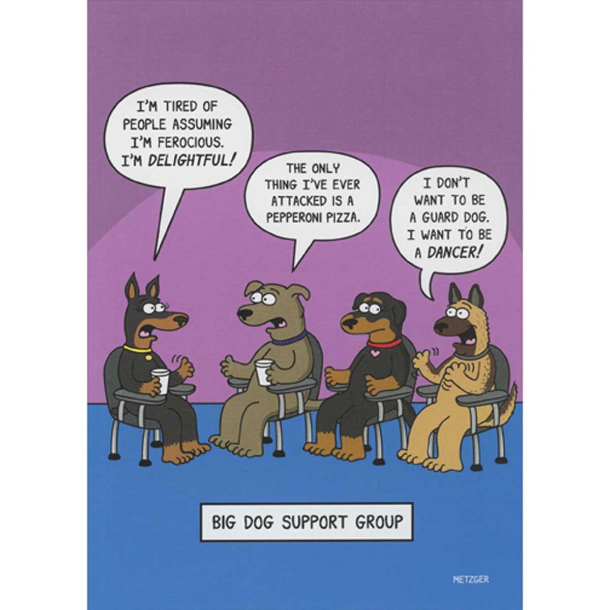 Oatmeal Studios Big Dog Support Group Funny Birthday Card