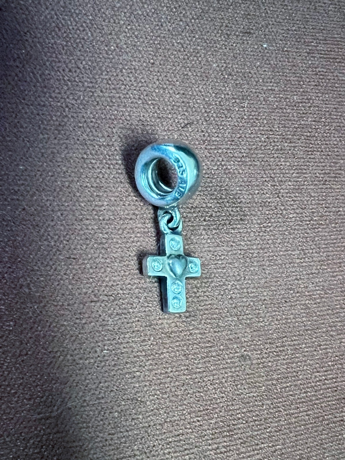 Authentic Retired Pandora Cross Dangle Charm (Model # 790355CZ)
