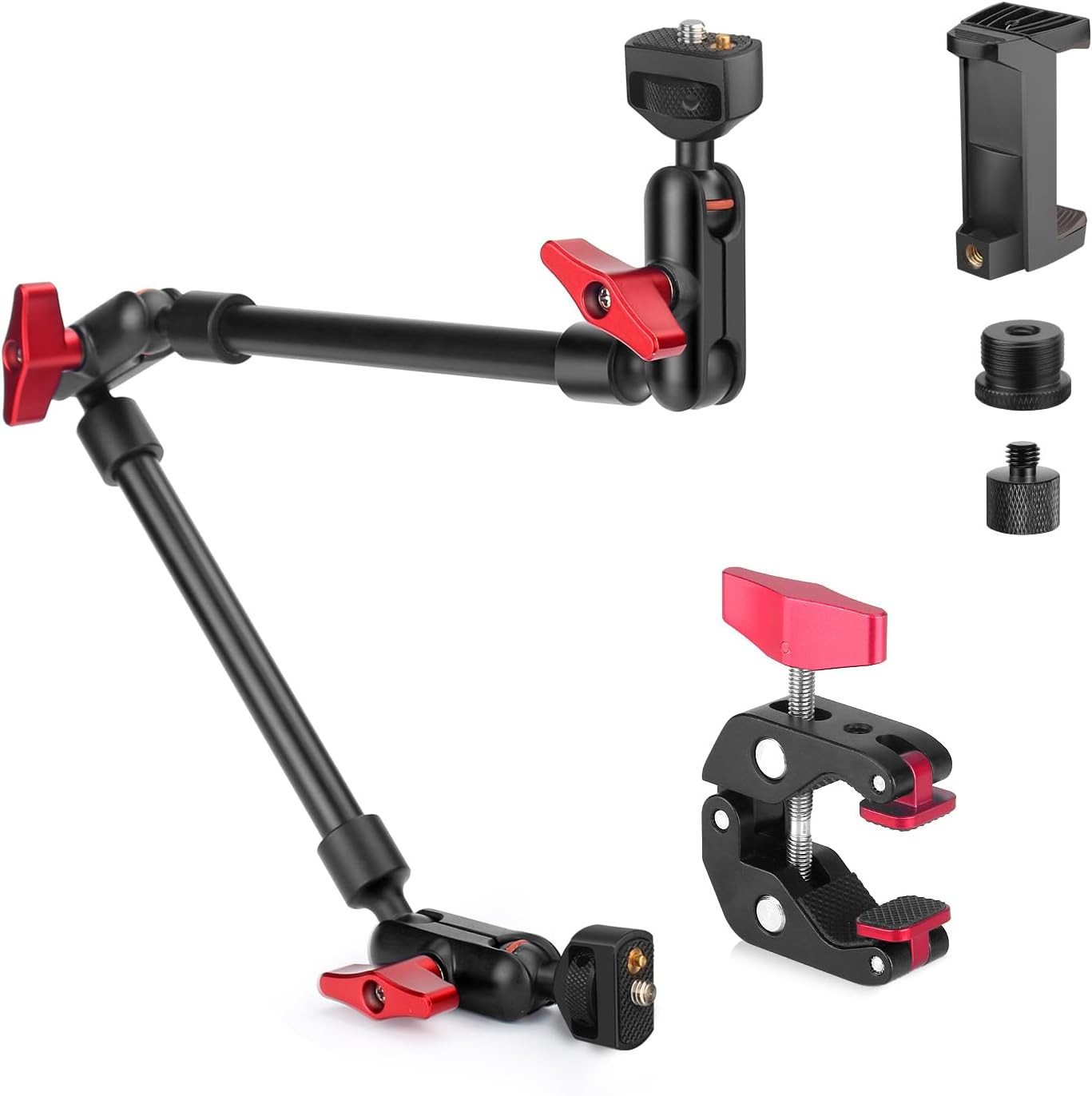 22In Magic Arm with Clamp, Long Articulating Arm Camera Mount, Adjustable Phone 