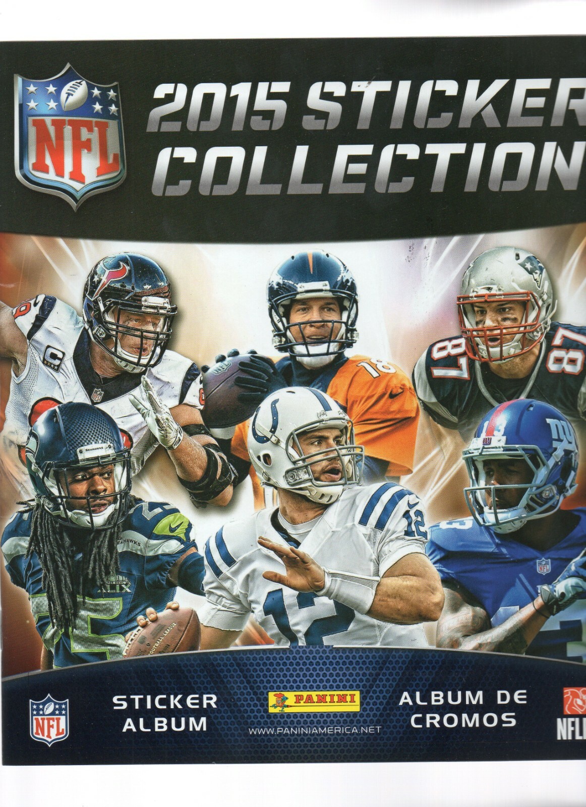 Panini 2015 NFL Sticker Collection ALBUM Sticker Album Unused w/10 stickers