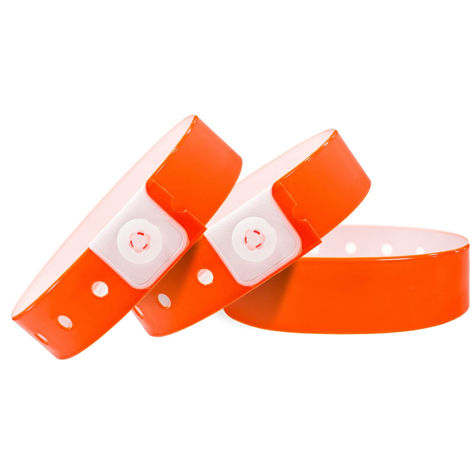 Wristall Orange Plastic Wristbands - 500 Pack for Events & Identification