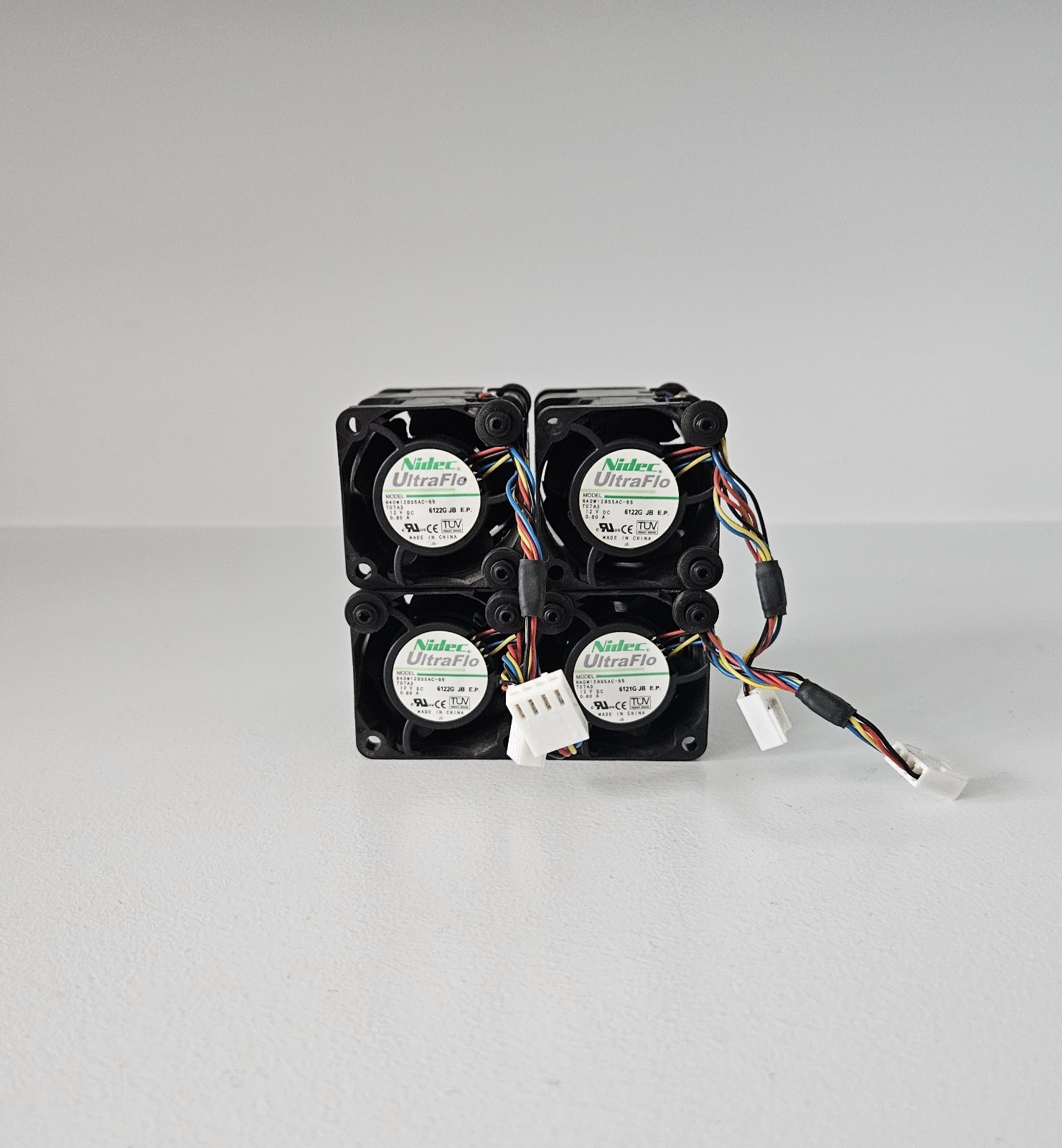 *Lot of 4* SuperMicro FAN-0086L4 UltraFlo 12V 0.8A 1U Cooling Fan R40W12BS5AC-65