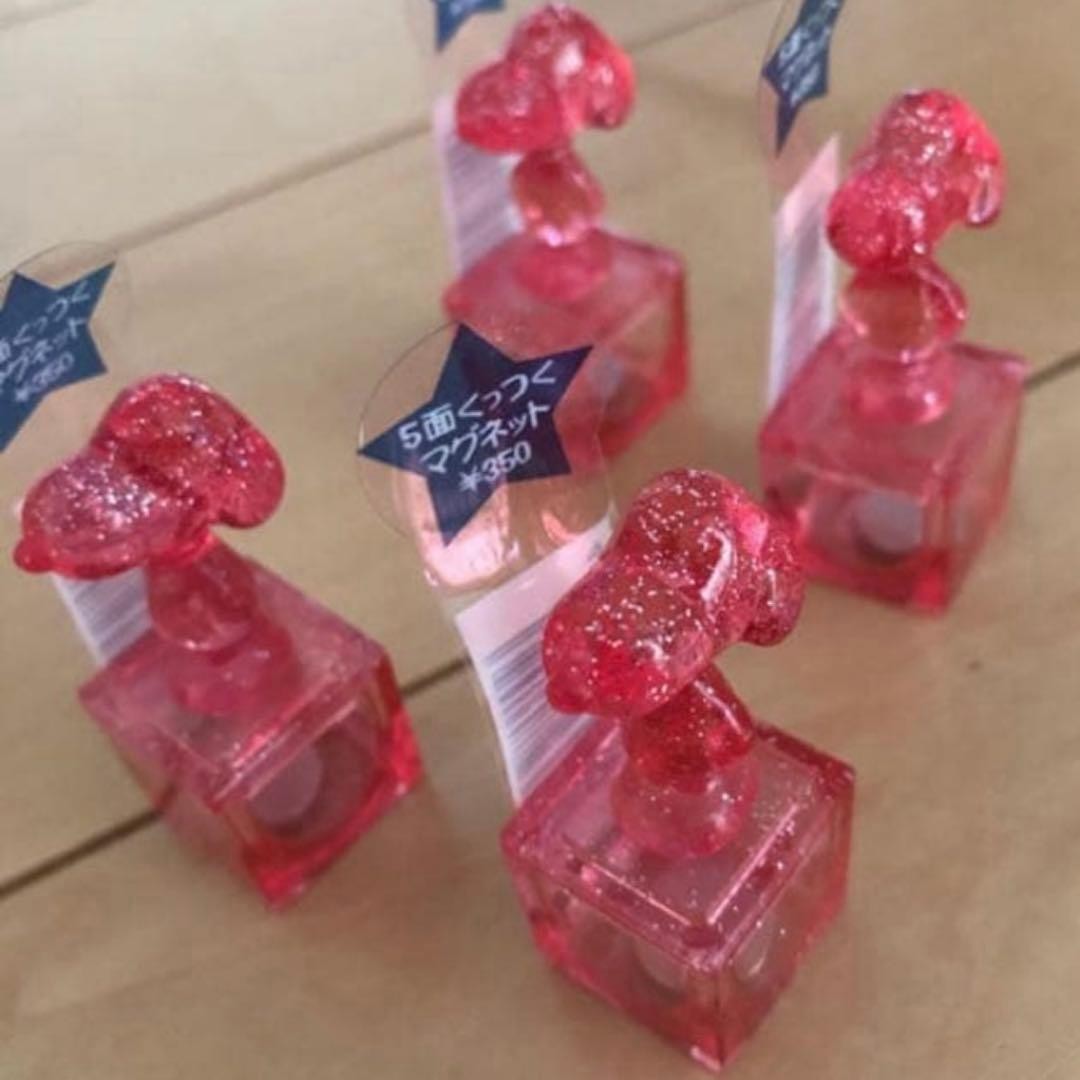 Snoopy 5-Sided Magnet Set Glitter Red Character Magnet Toy Collectible