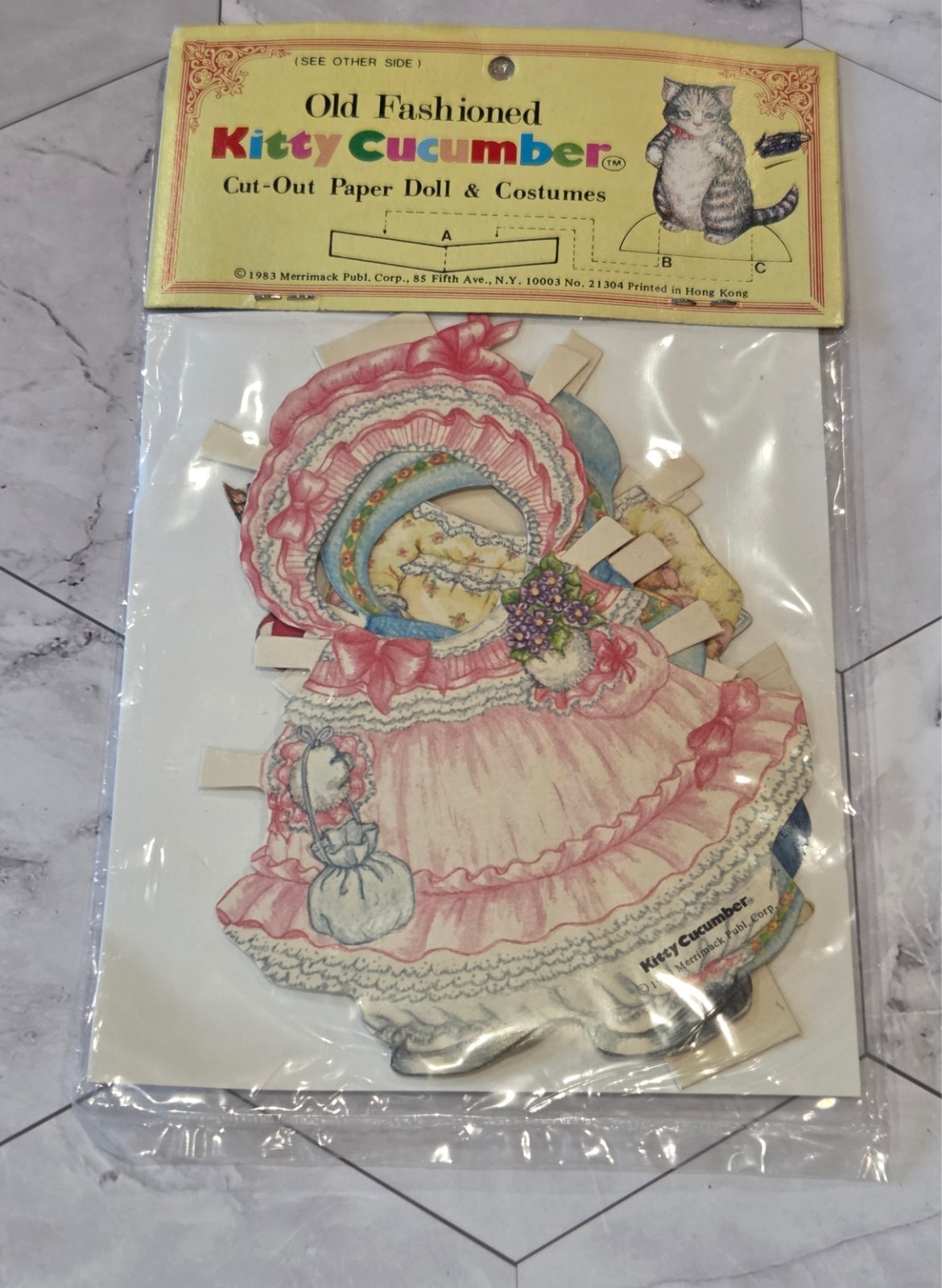 Kitty Cucumber Old-Fashioned Cut-Out Paper Doll & Costumes VTG New Uncut 1983