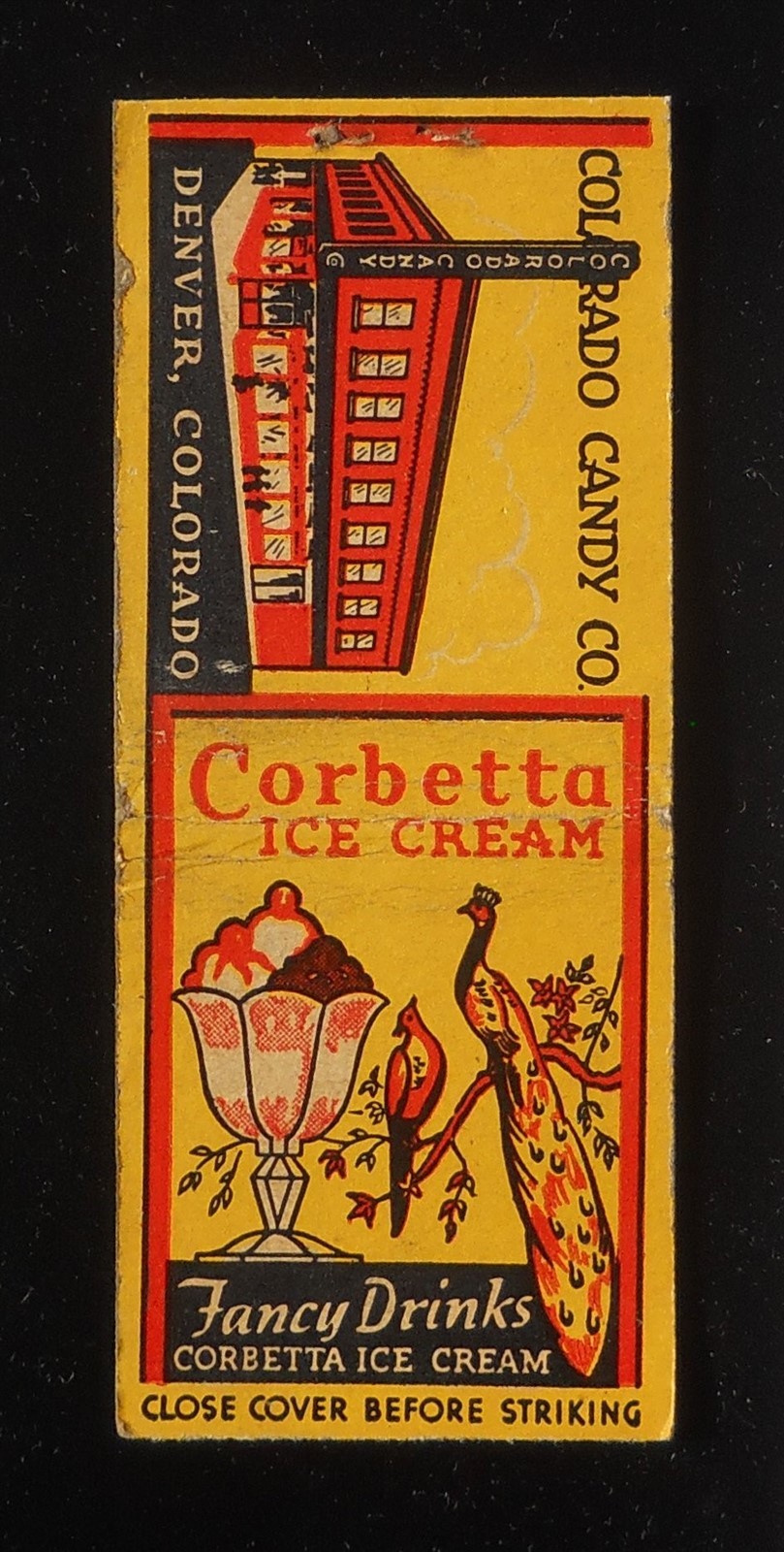 1940s Corbetta Ice Cream Fancy Drinks Malted Milks Colorado Candy Co. Denver CO