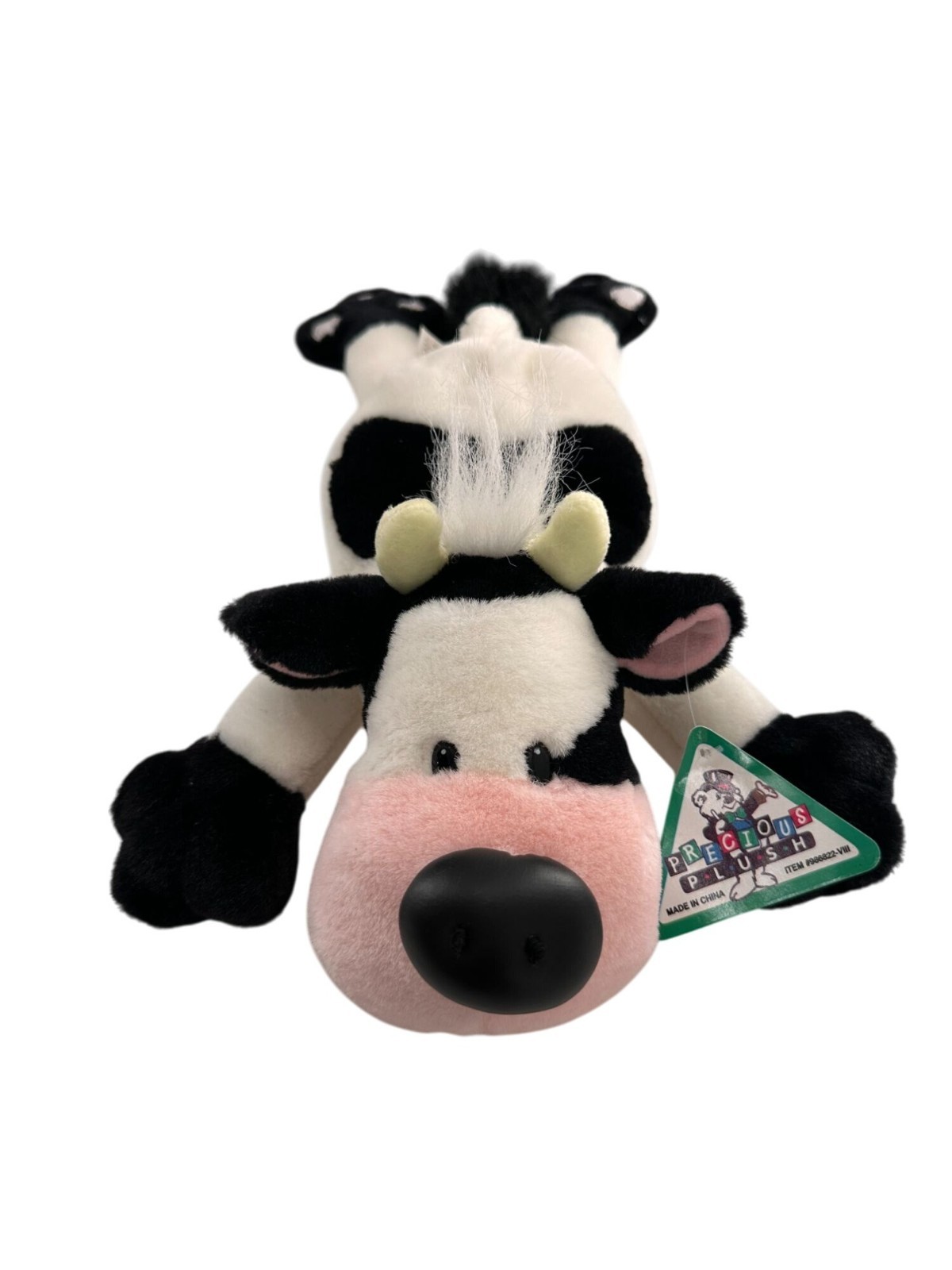 Rite Aid Precious Plush Cow Stuffed 16" Black & White Pink Nose Fine Toy Co Farm