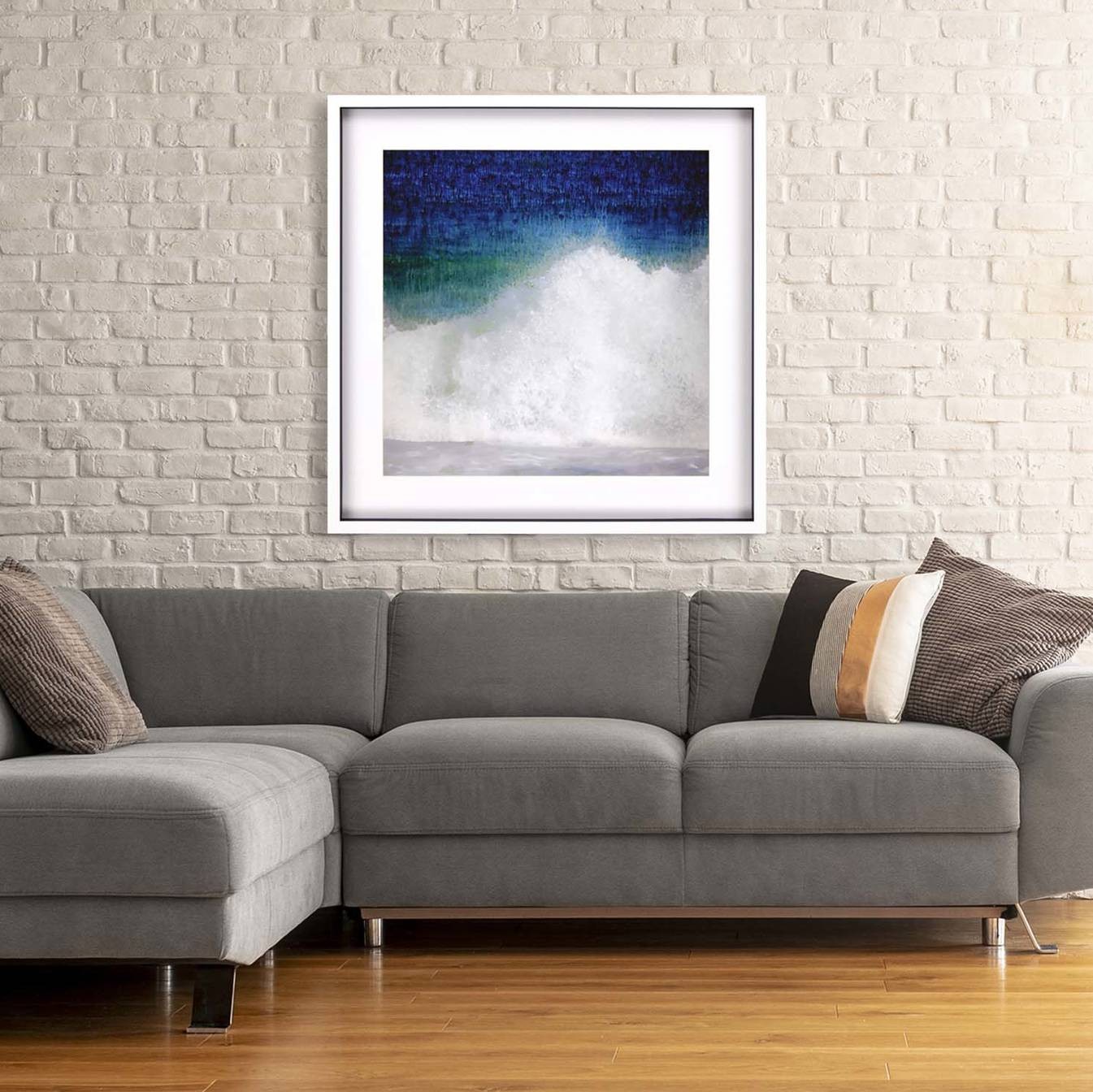 Splash 42" Square Framed Shadow Box Giclee Wall Art