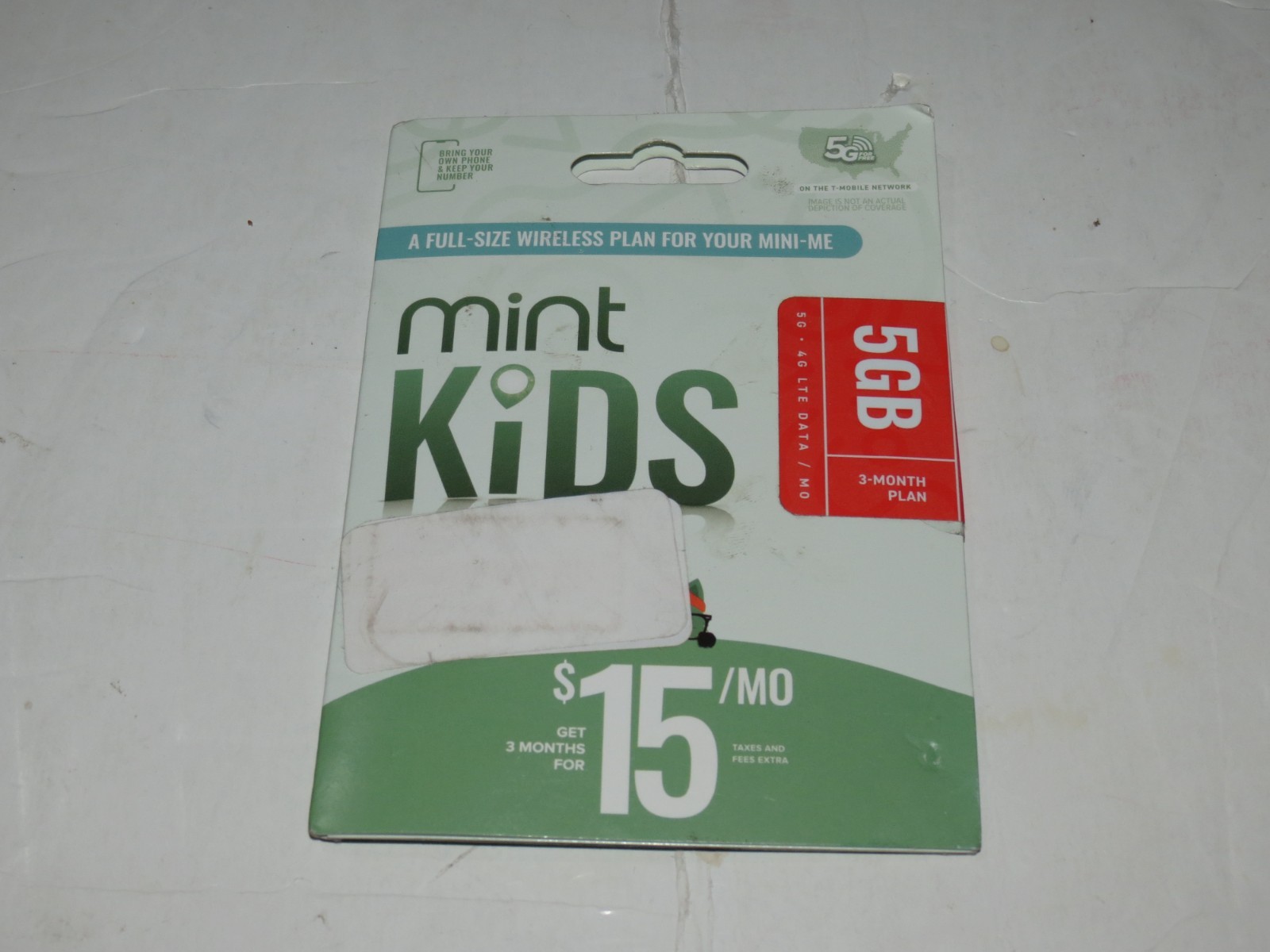 sh2 Mint Mobile Kids 3 Month 5GB/mo Plan SIM Kit New Sealed