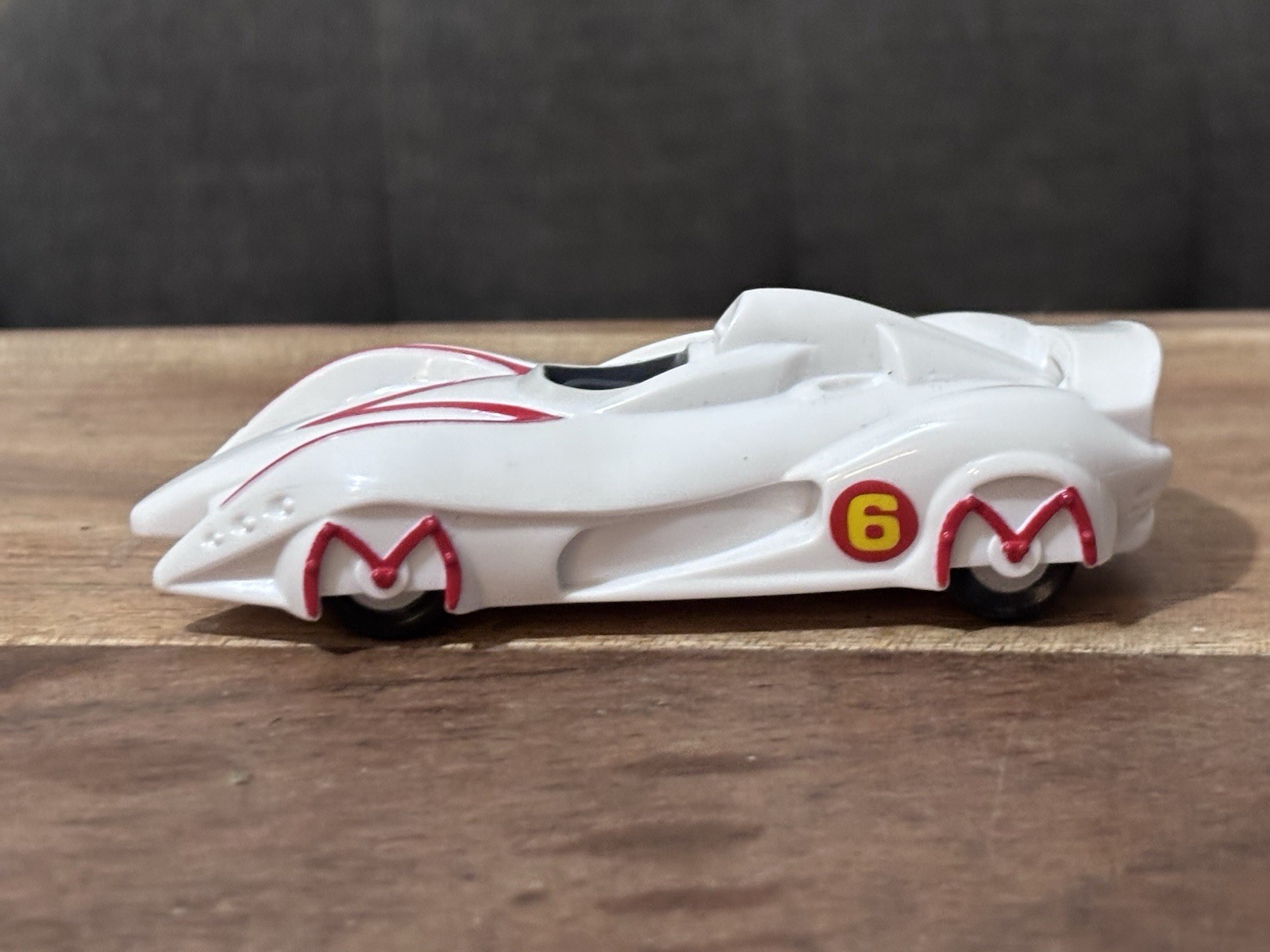 Speed Racer Mach 6 Race Car White Red Made for McDonald's Happy Meal 2008