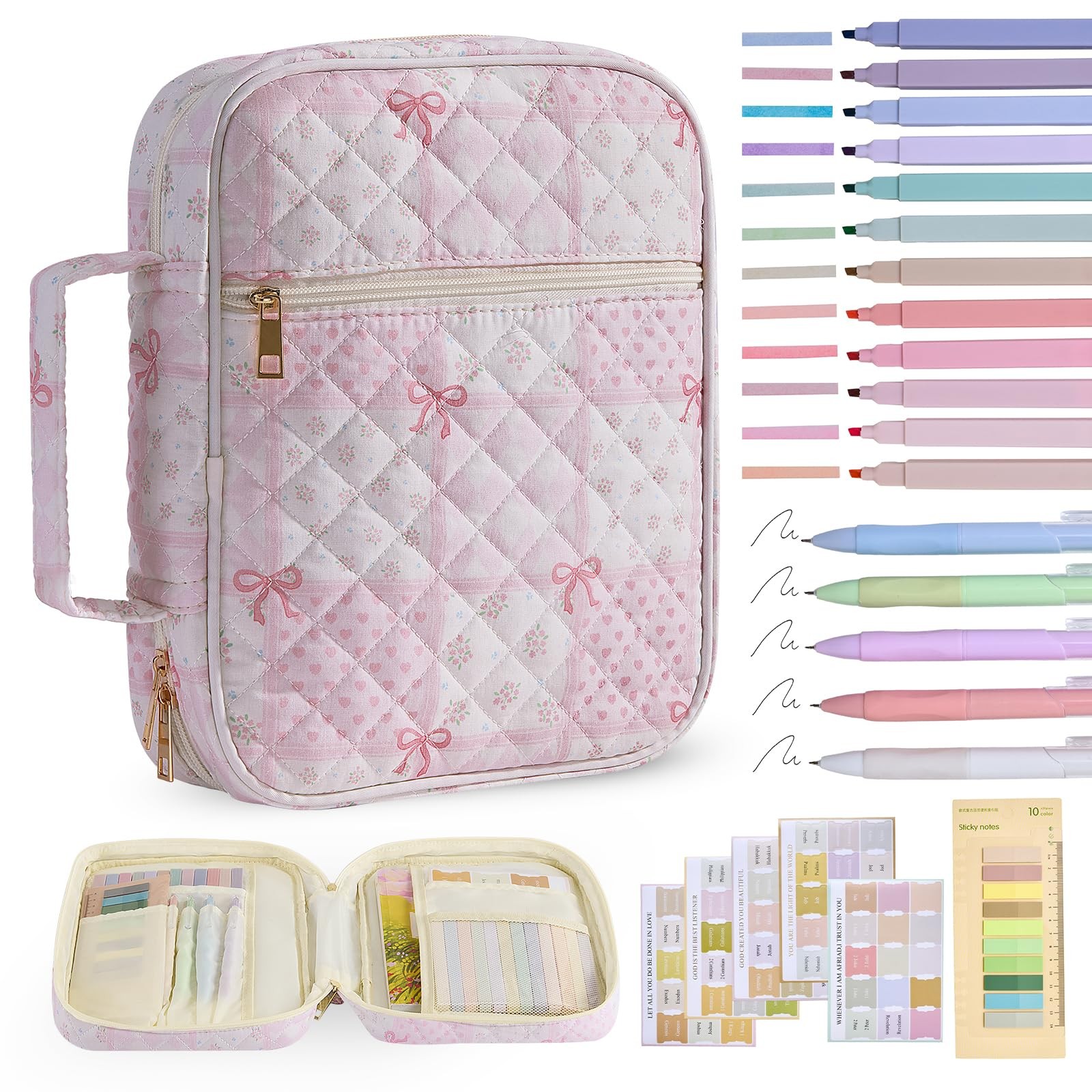 Bible Cover Case for Women Large Bible Cover Bag Quilted Bible Carrying Case ...