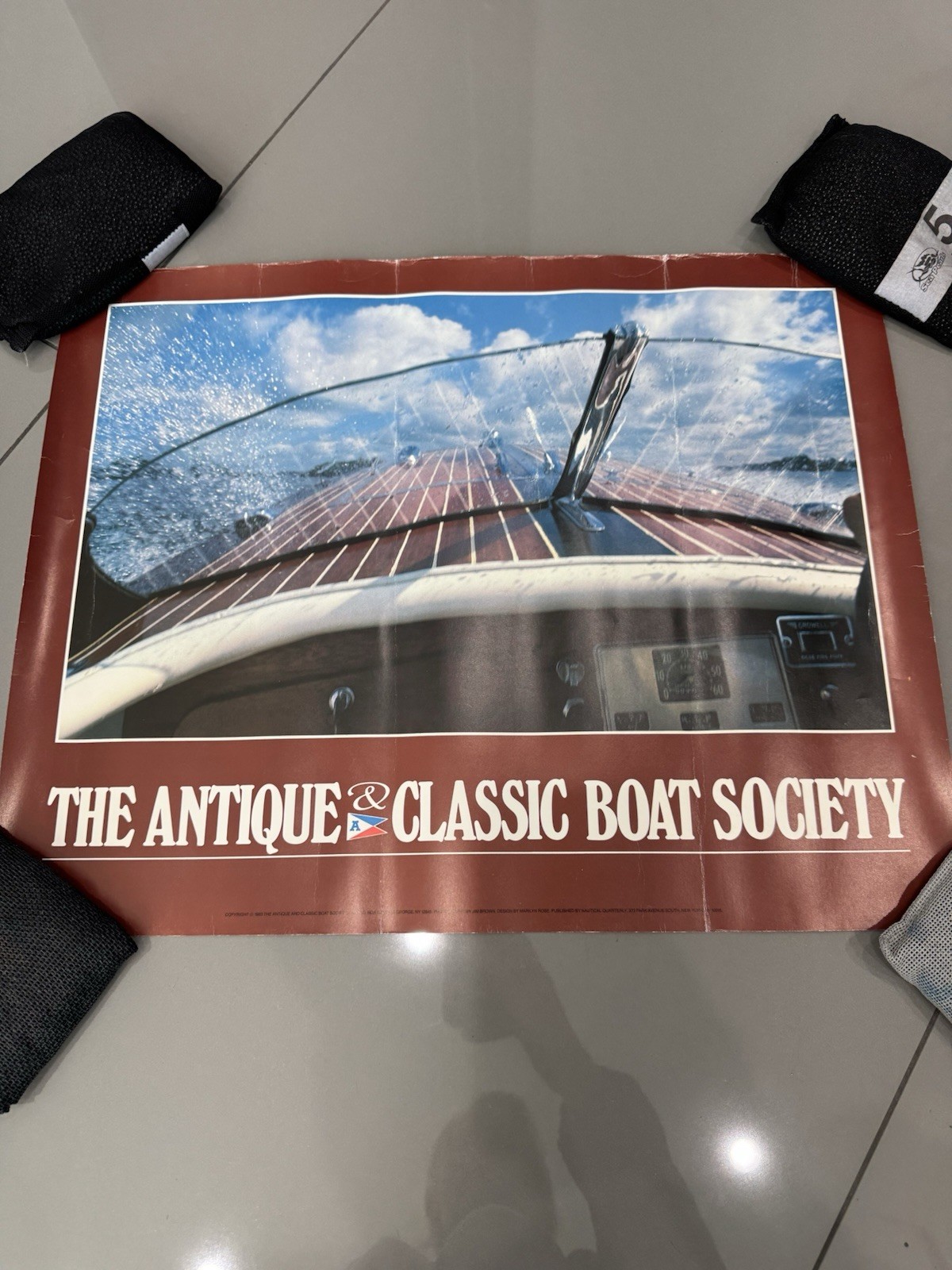 Original Vintage Poster Antique Boat 1983 Wooden Boat Gar Wood Chris Craft