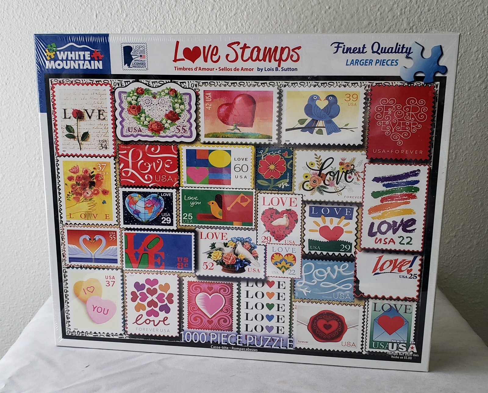 NEW White Mountain "Love Stamps" 1000-Piece Jigsaw Puzzle - 24" x 30" #1510