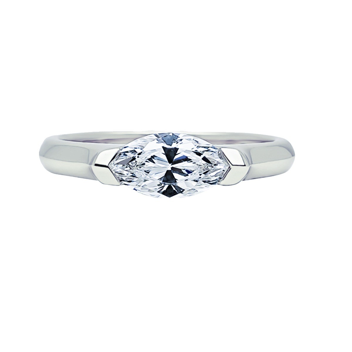 1Ct D/VVS1 Moissanite Solitaire Ring for Women 925 Sterling Silver Band Gift