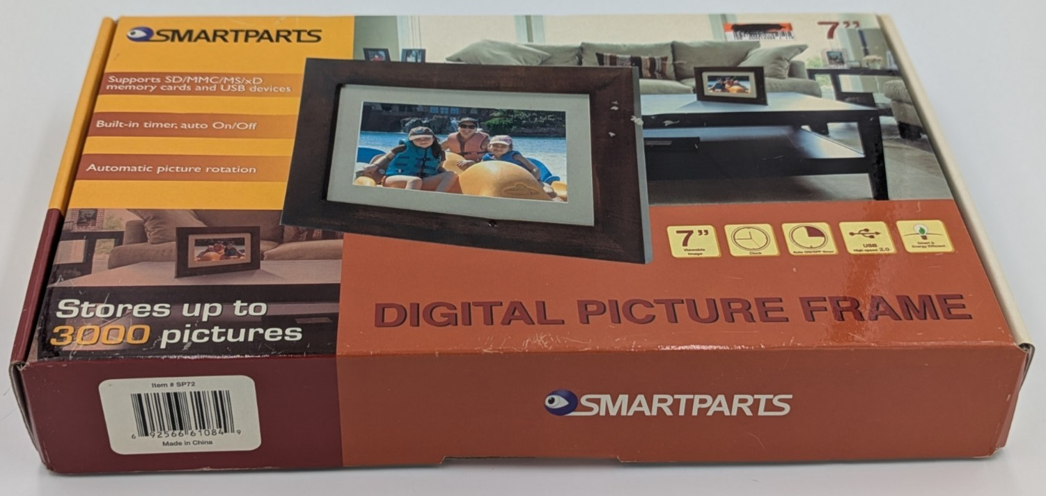 Smartparts 7" Digital Picture Frame Automatic Photo Rotation Timer New Open Box