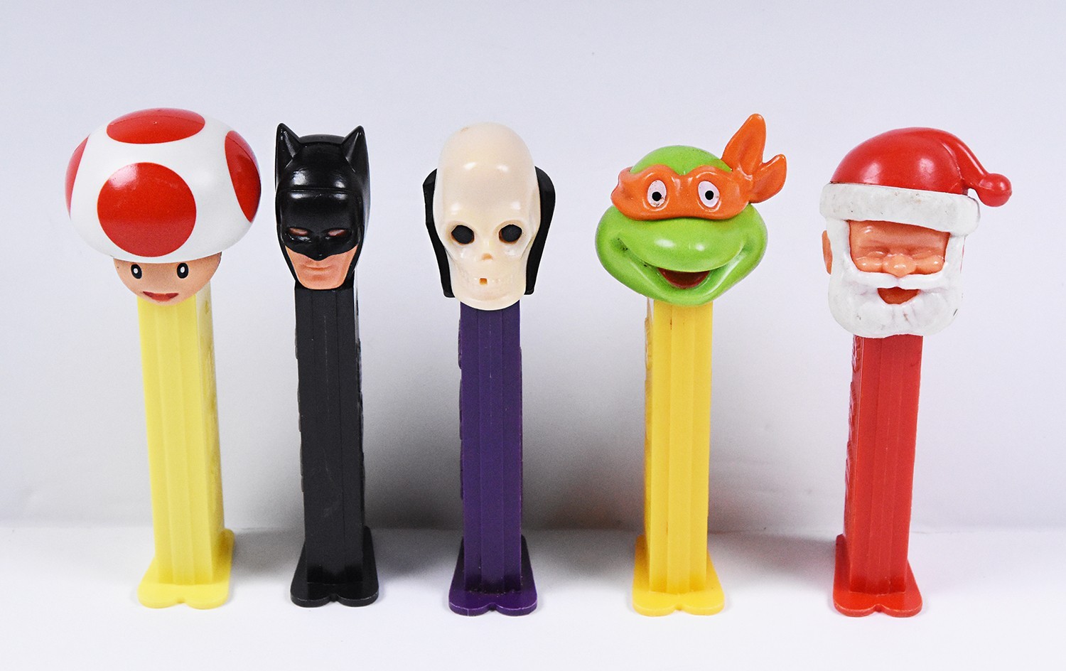 PEZ Dispenser Lot of 5 - Ninja Turtle, Santa, Batman, Dr Skull, Toad - Set2