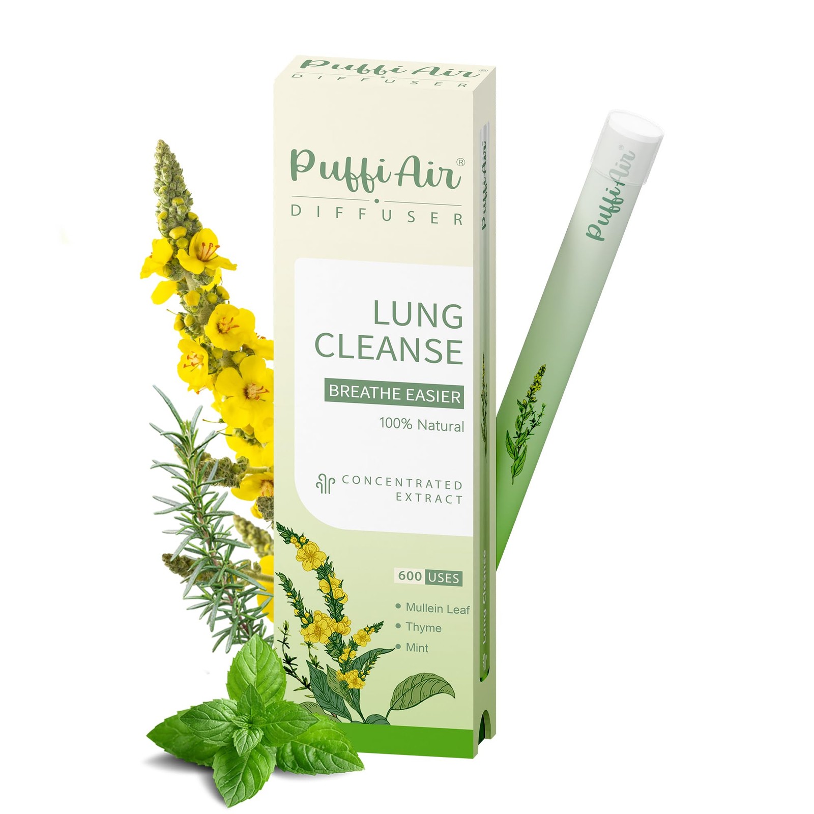 Herbal Diffuser Pen, Lung Cleanse with 1 (Pack of 1), Green 