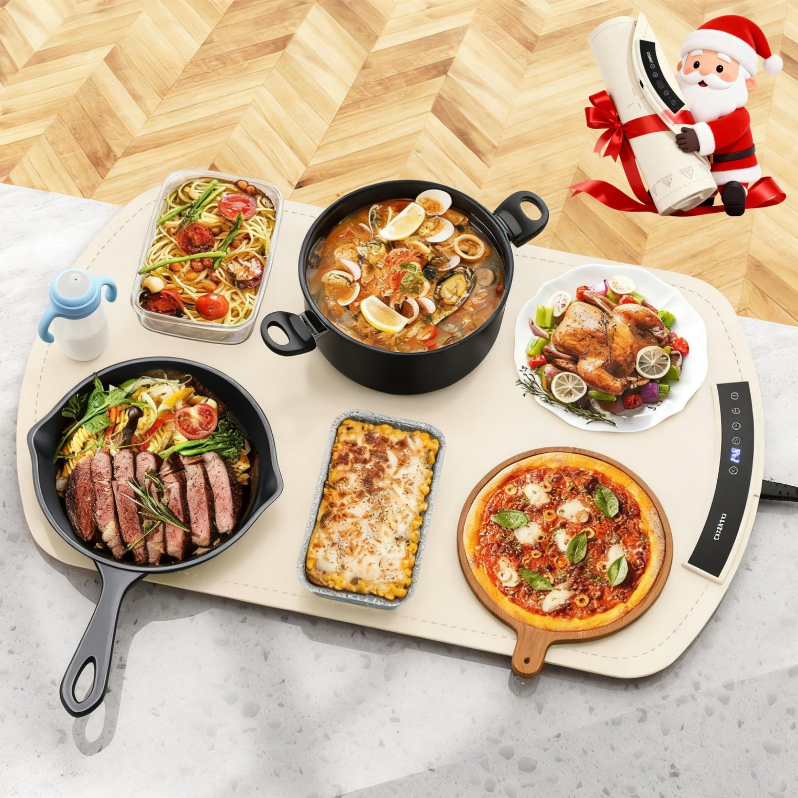 Food Warming Mat, Electric Warming Tray for Buffets & Parties, Silicone Heati...