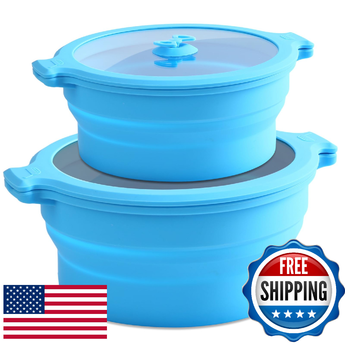 Collapsible Silicone Microwave Cookware Cooker Steamer for Cooking with Lids, 0.