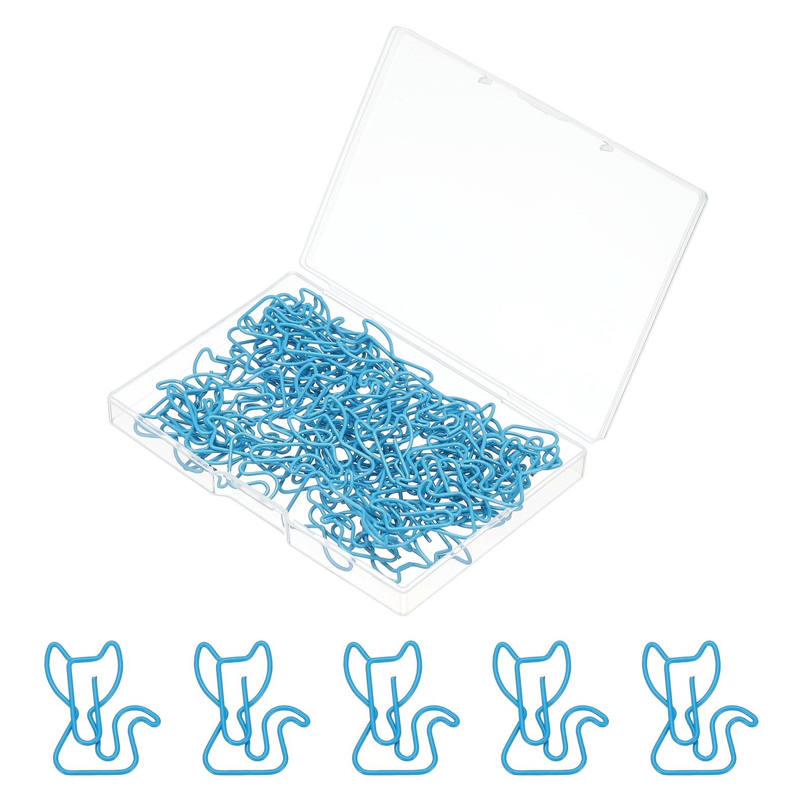 50pcs cat paper clip 31mm blue