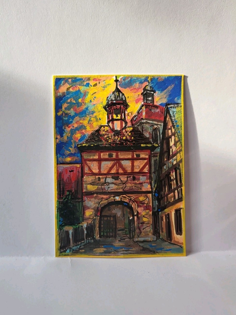 Village Fantasy ACEO Art Card by Cassandra