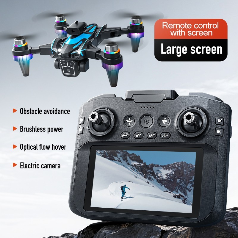 HD Dual Camera Drone Screen Remote WiFi Brushless Foldable RC Quadcopter