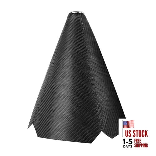  Car Shift Boot Cover, Leather Gear Shift Knob Dust Carbon Pattern Black Line