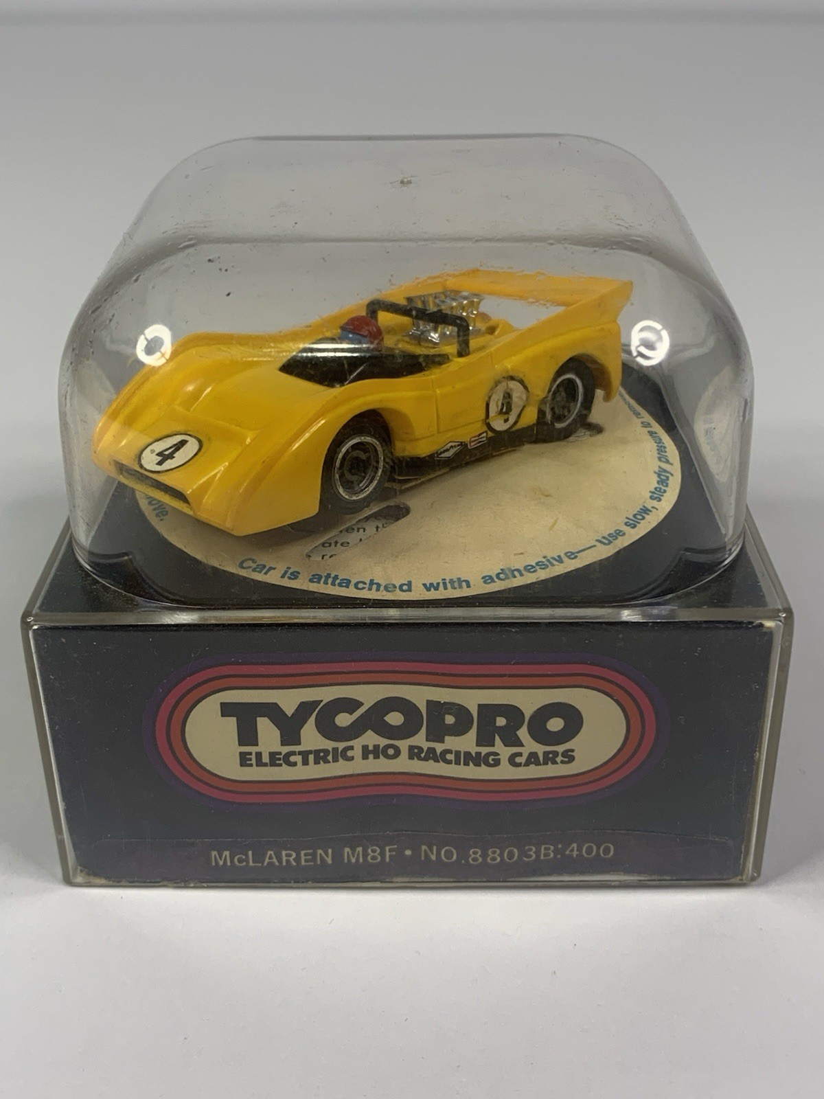Vintage TycoPro McLaren M8F HO Slot Car #4 – Tested & Working – Original Case