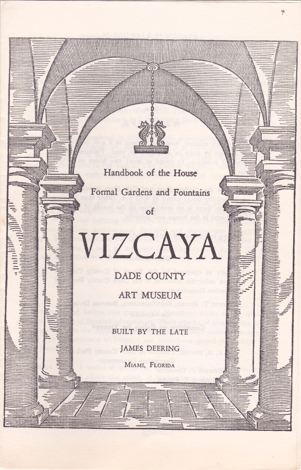 1960's Vizcaya House Gardens & Fountains Handbook