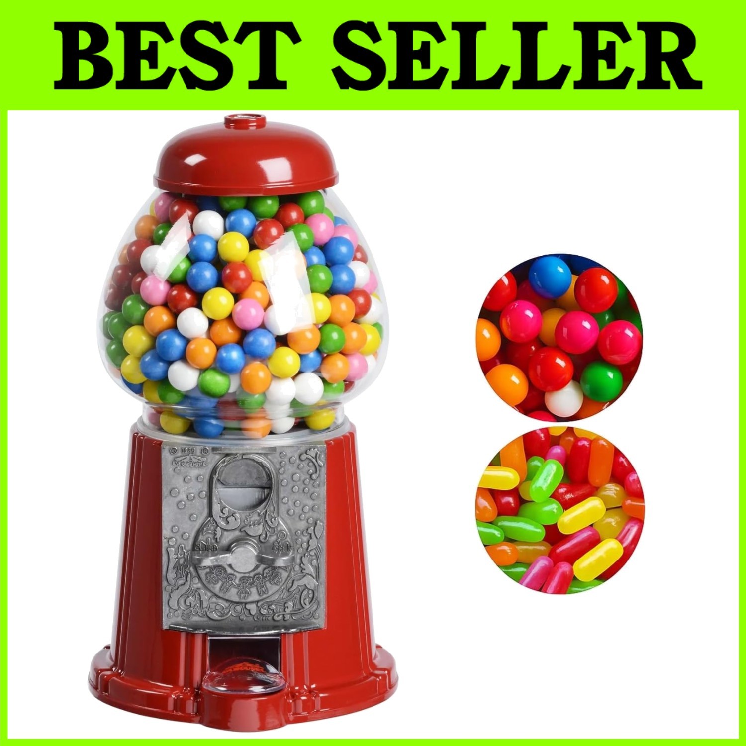 Classic 12" Gumball Bank - Adjustable Dispenser