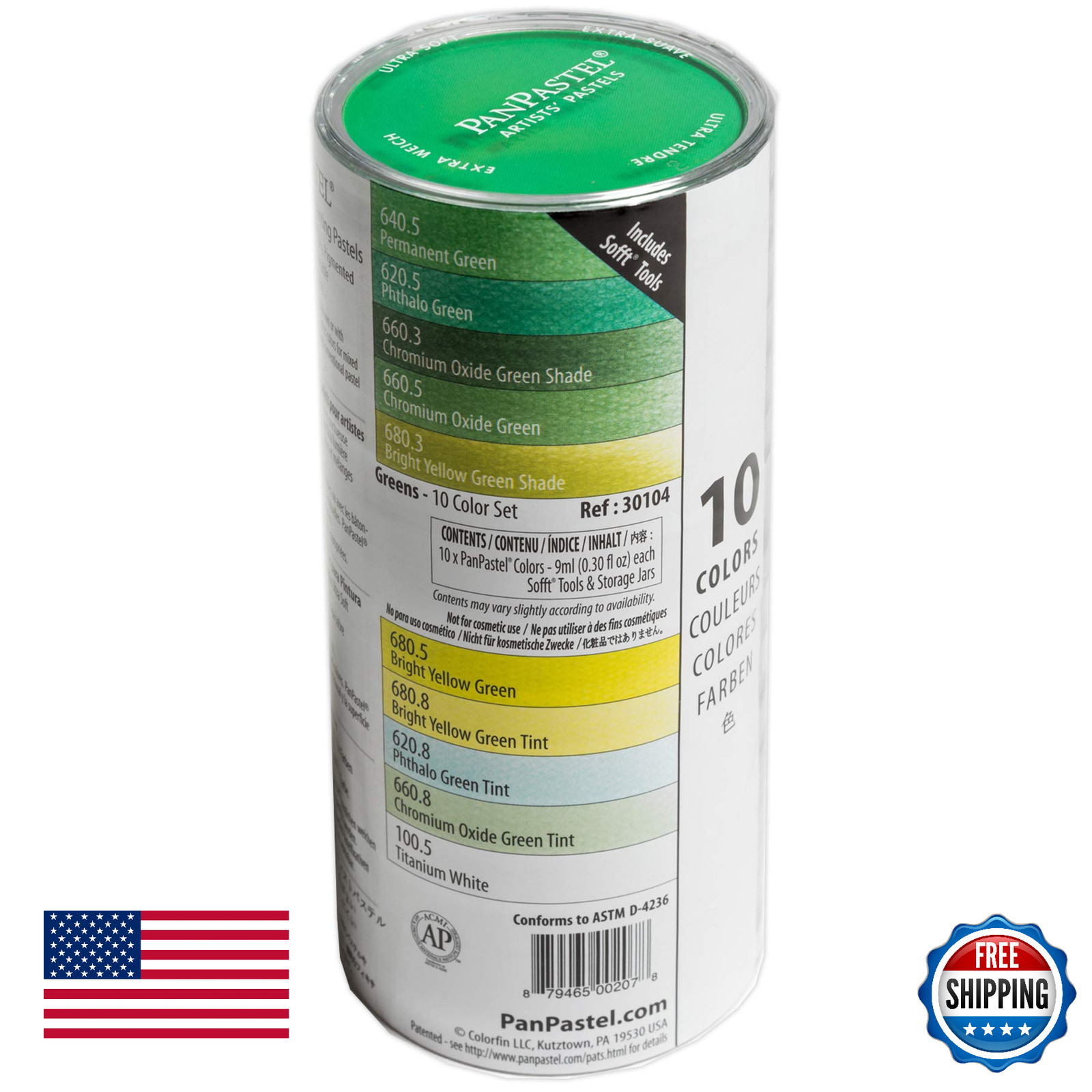 PanPastel Artist Pastels by GOLDEN, 10-Color Greens Set, Professional Quality