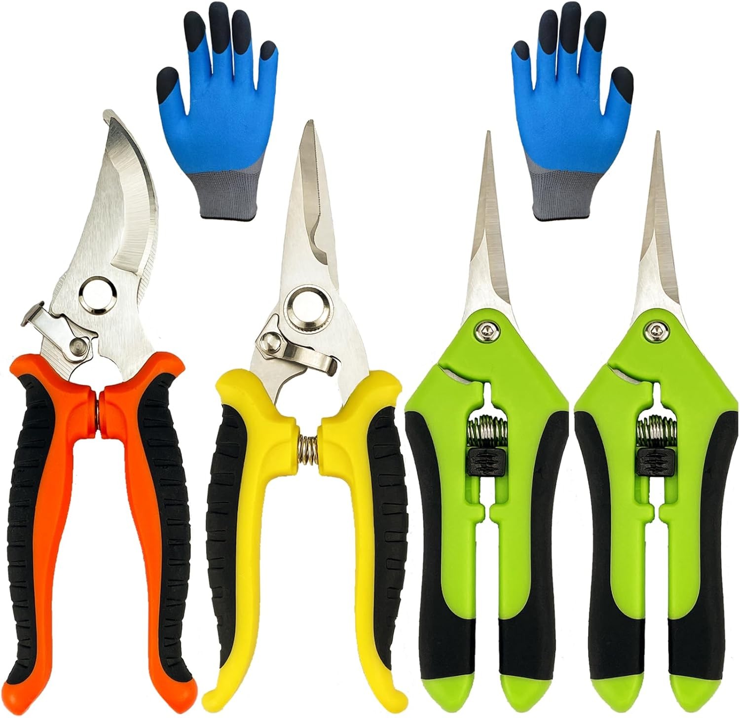 Pruning Shears, 5 Pack Garden Shears with Gardening gloves, Clippers Handheld, S