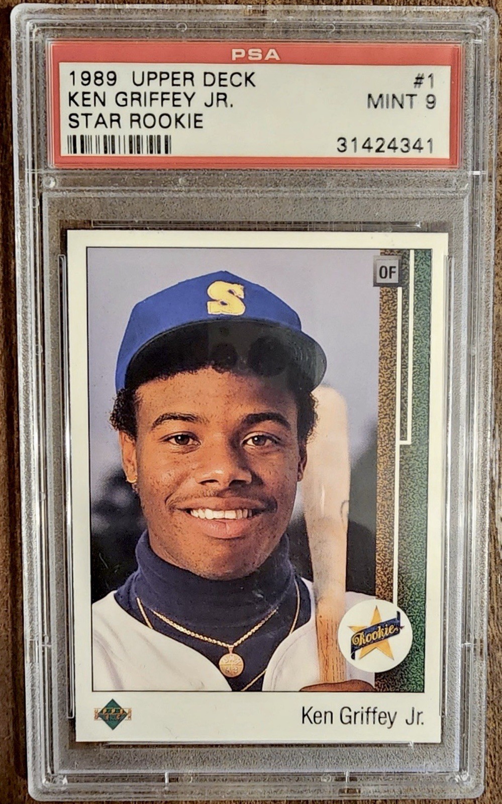 1989 Upper Deck - Star Rookie Ken Griffey Jr #1 (RC) PSA 9 Seattle Mariners MLB