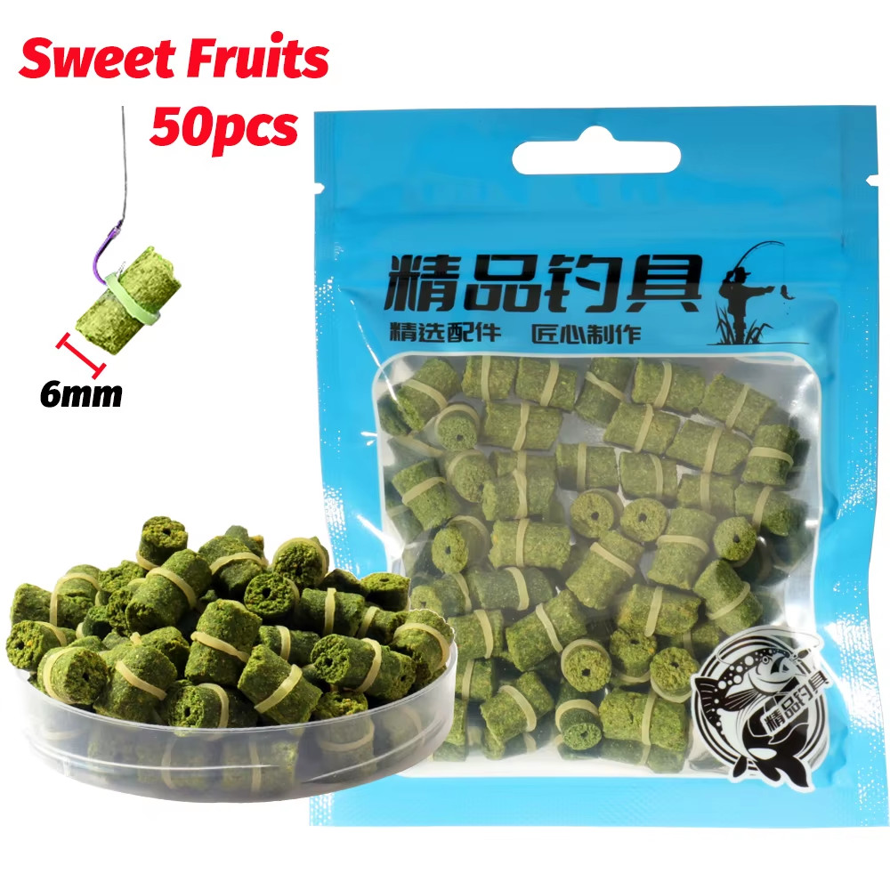50PCS Rubber Band Particles Bait Granular Fishing Food Aquatic Nutrition Feed Ca