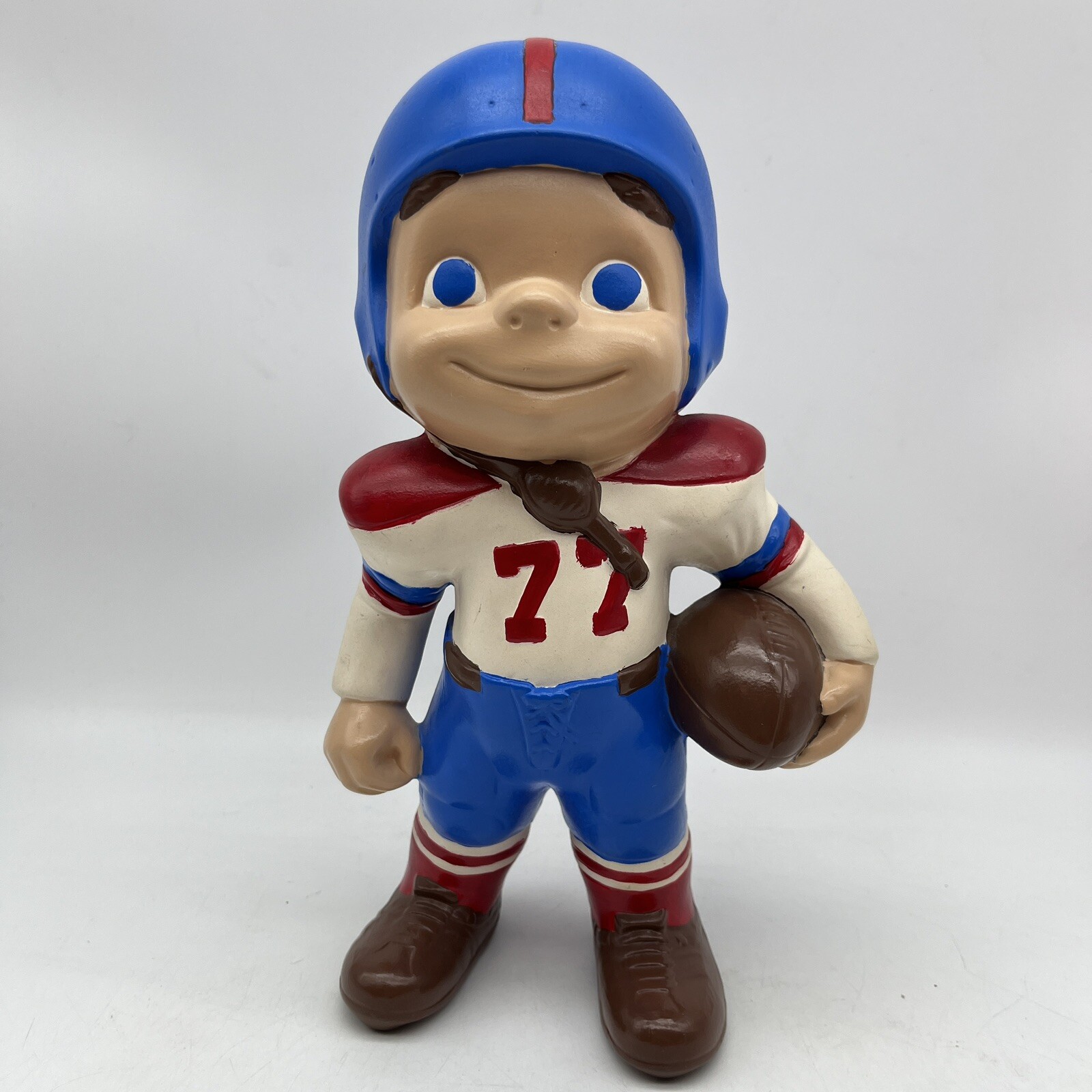 Atlantic Mold Ceramic Football Player #77 Figure 11” Tall Hand Painted
