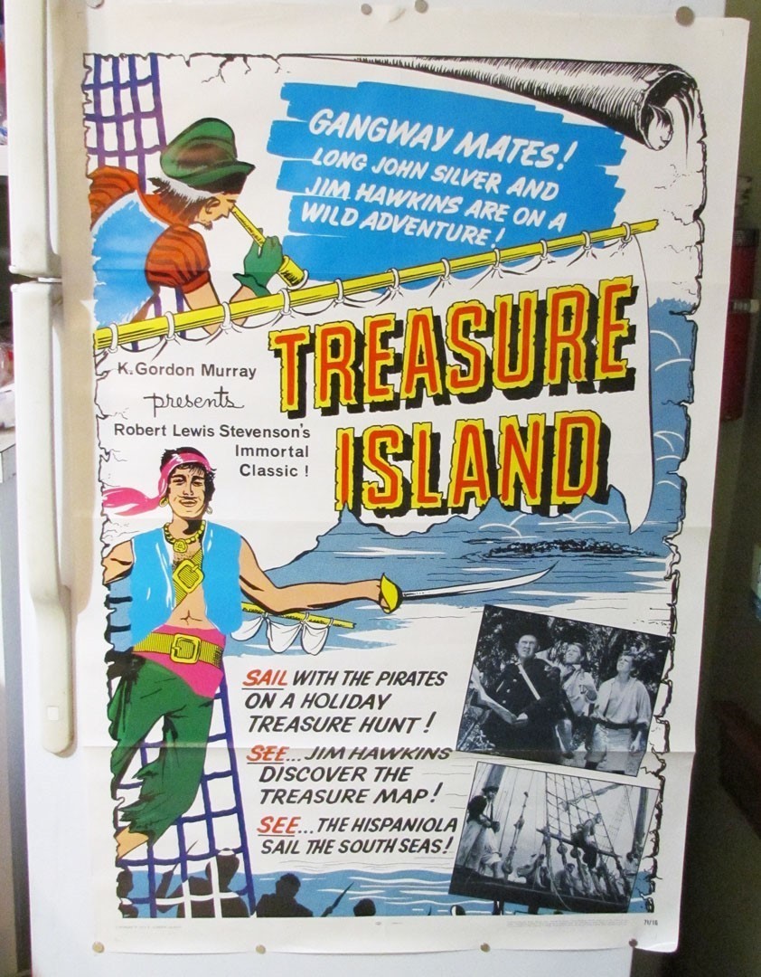 TREASURE ISLAND 1970 K. GORDON MURRAY KIDDIE MATINEE ONE SHEET MOVIE POSTER