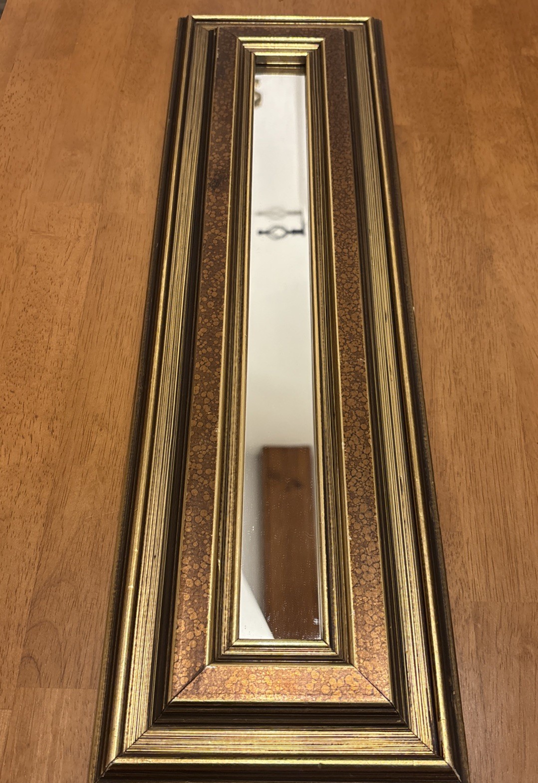 Turner Wall Classic A704 Accessory Vintage Mirror Dual Hang 22.5”x6.5” Gold Trim