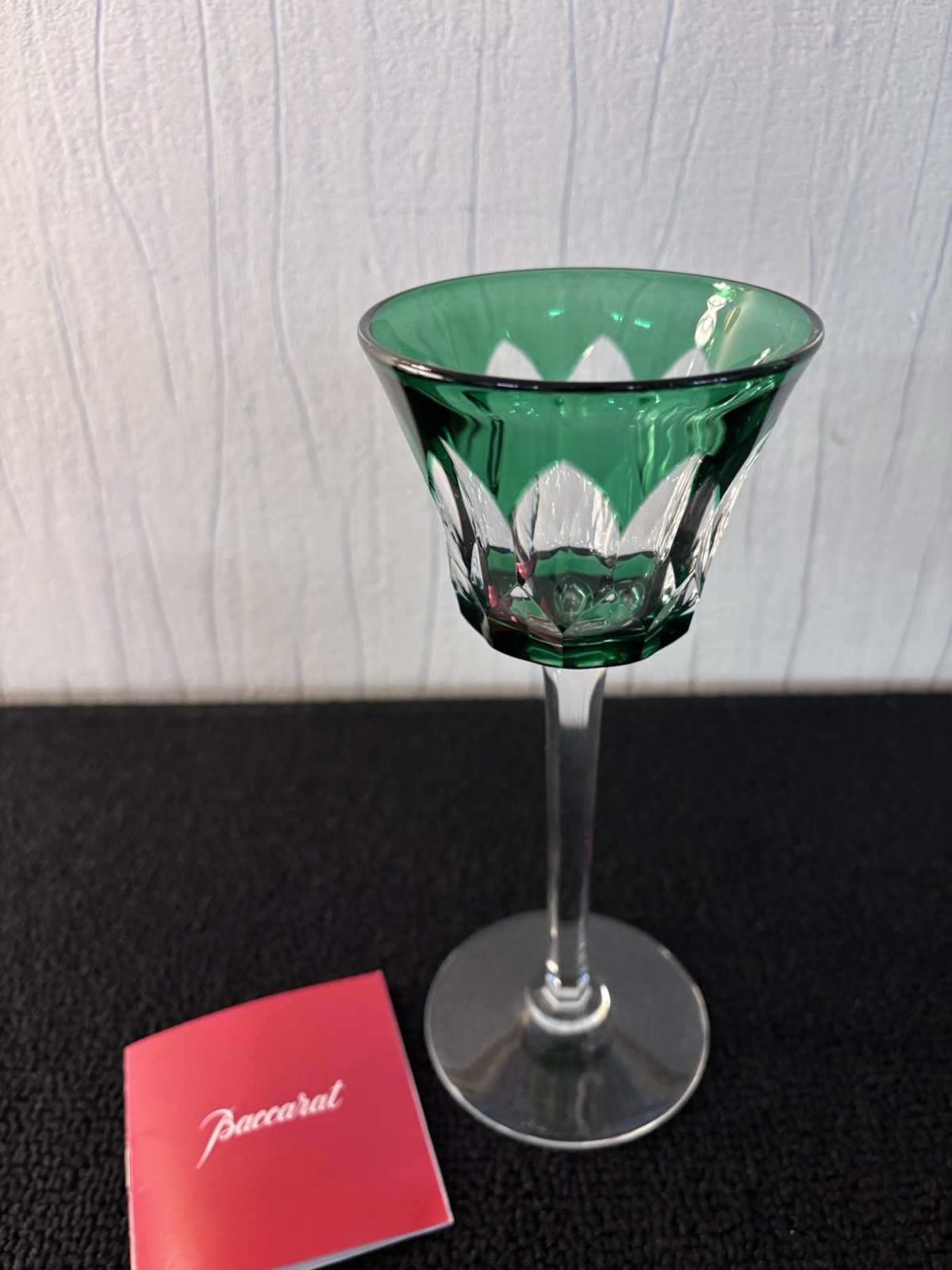 Dark Green Wine Glasses Lavandou Model Baccarat Crystal
