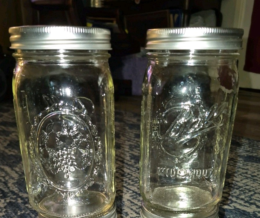 lot of 2 Ball Glass Mason Jars 24oz  PINT & 1/2 NEW Wide Mouth  Lids & Bands USA